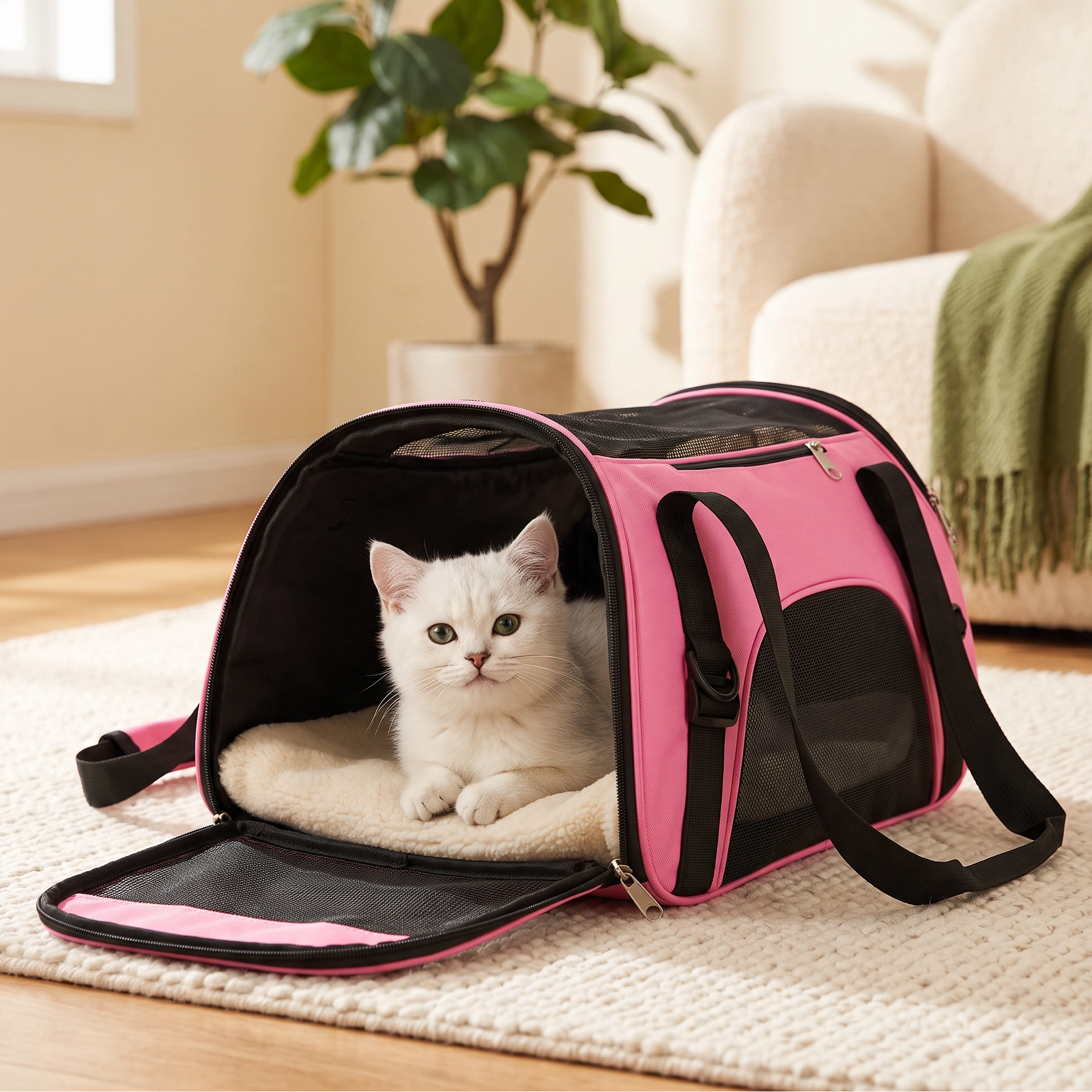 Sac de transport pour chat et chien respirant pliable