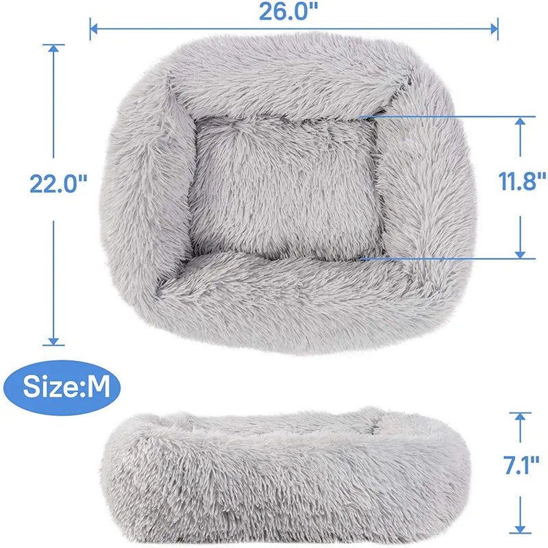 Lit pour chien carré – Peluche lavable