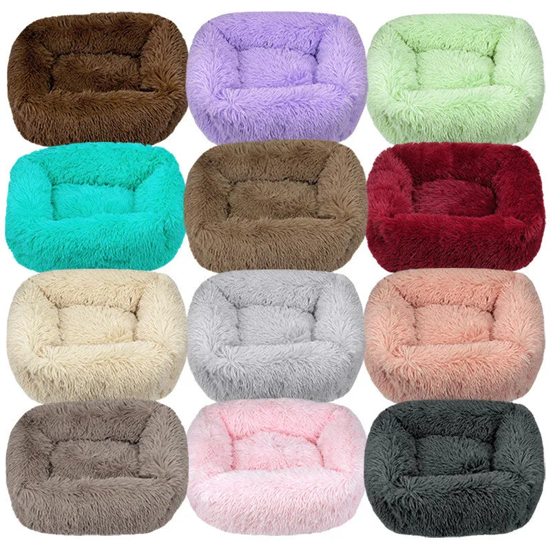 Lit pour chien carré – Peluche lavable