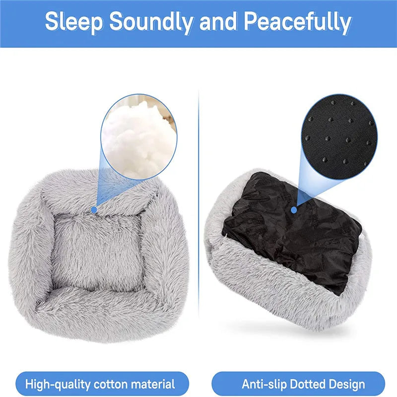 Lit pour chien carré – Peluche lavable