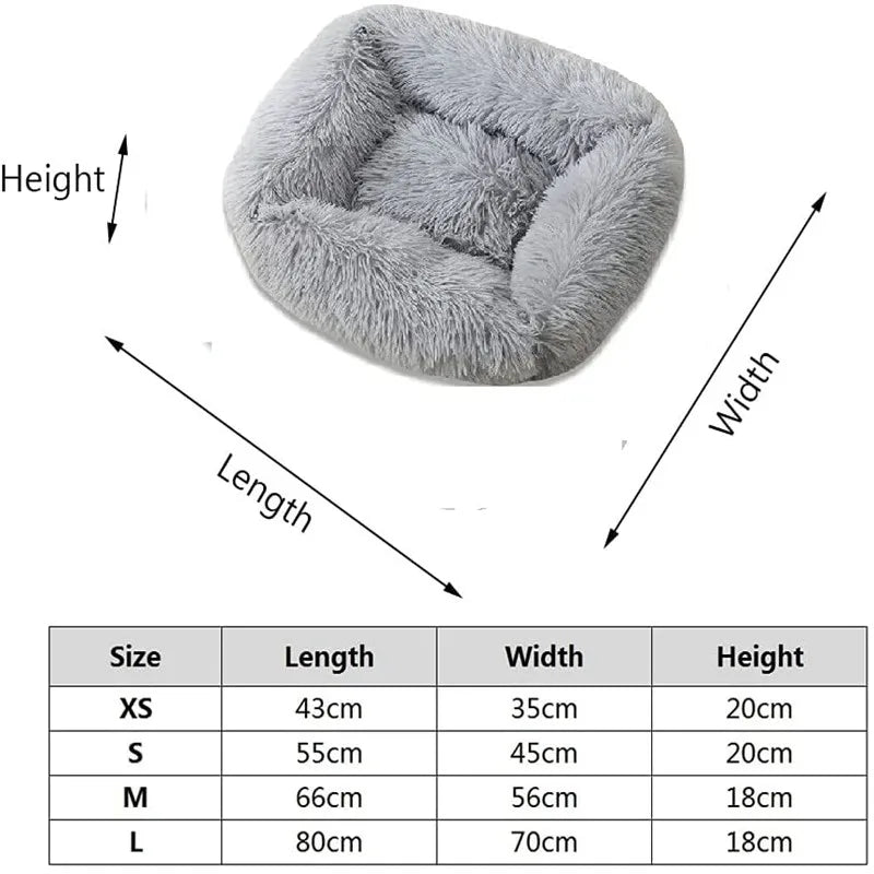 Lit pour chien carré – Peluche lavable