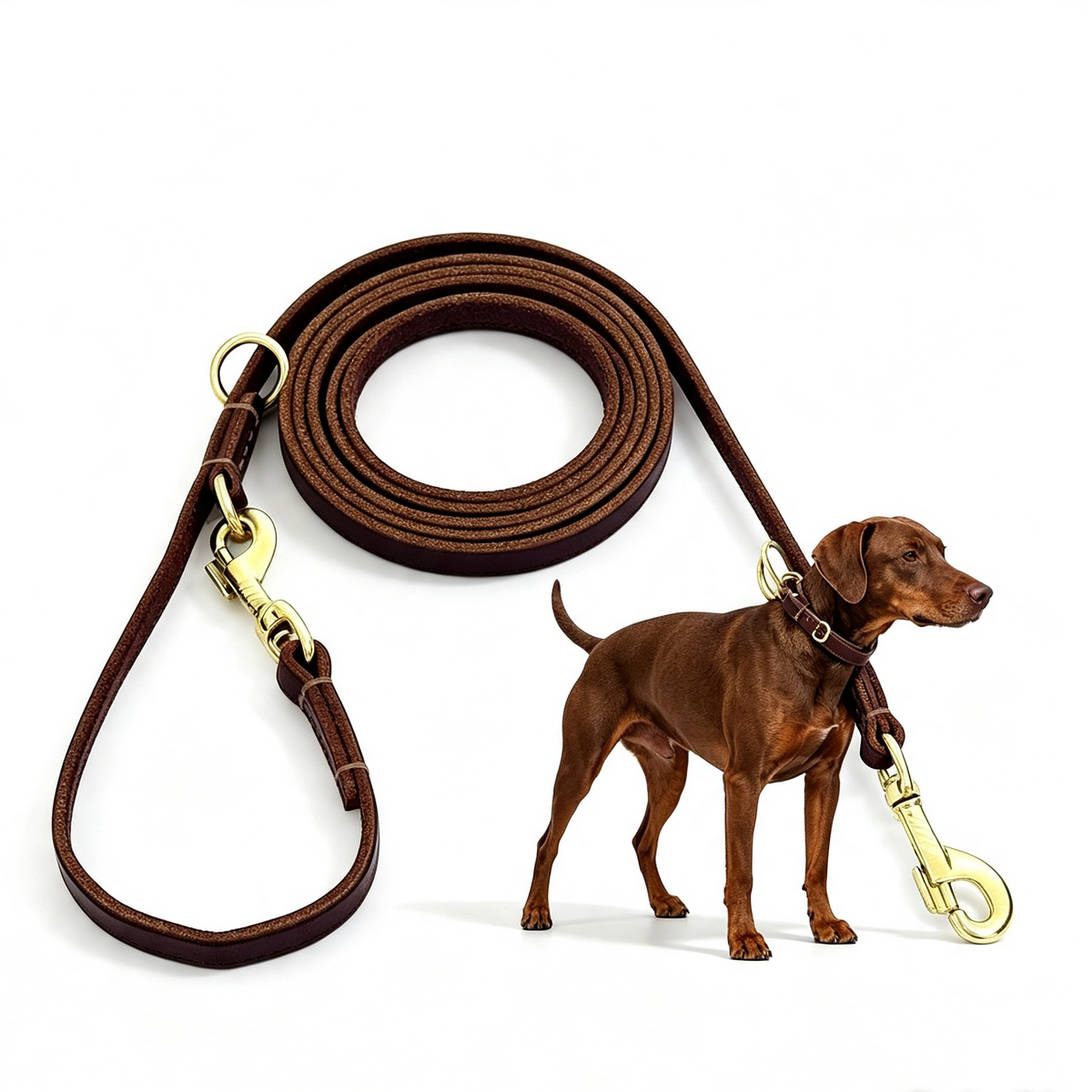Laisse en cuir multifonction pour chien – 230 cm