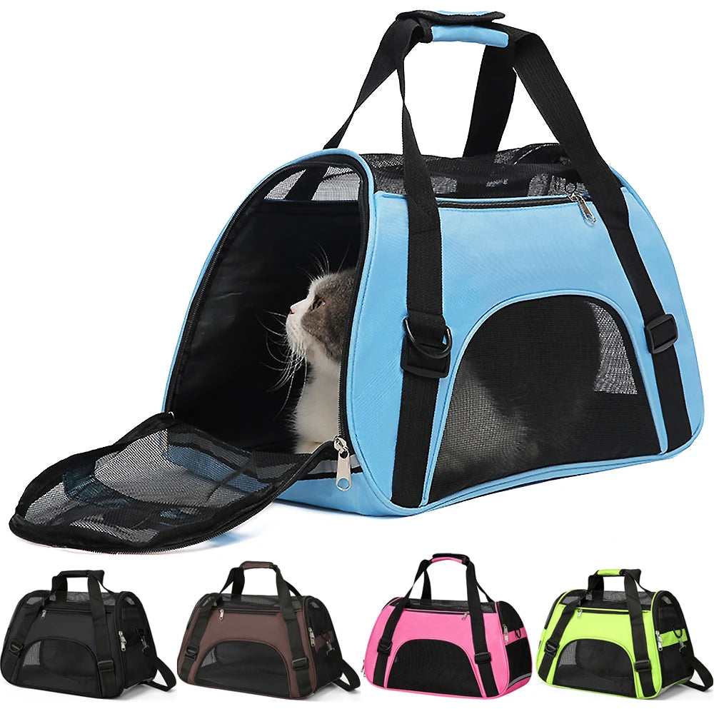 Sac de transport pour chat et chien respirant pliable