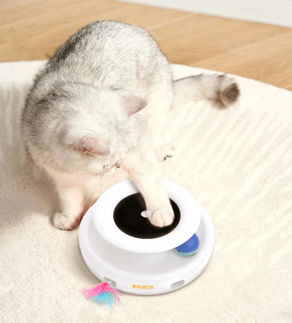 ROJECO Jouet 2 En 1 Chat Teaser Électronique Plastique