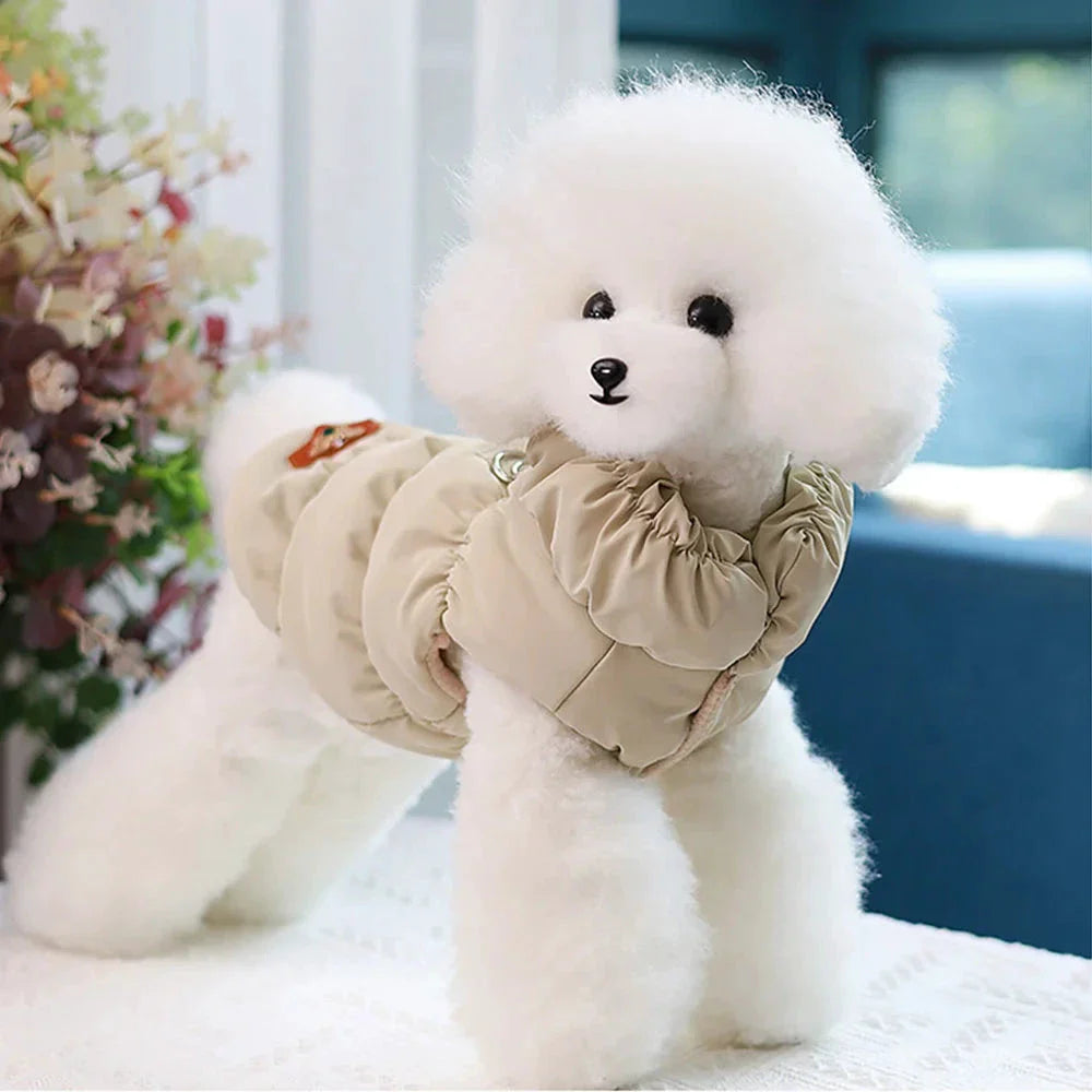 Veste Hiver Pour Chien Rembourrée Bleu Clair Taille S À XL
