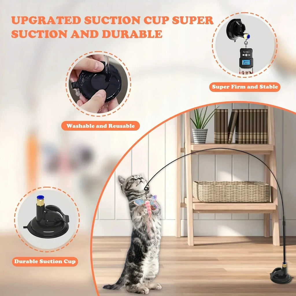 Jouet interactif pour chat – Baguette plume et clochette