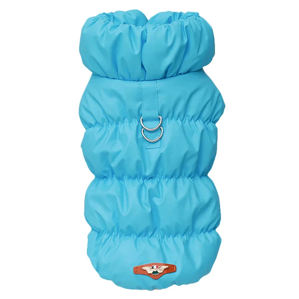 Veste Hiver Pour Chien Rembourrée Bleu Clair Taille S À XL