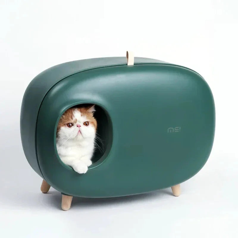 Makesure Bac À Litière Chat Plastique Durable Fermé Limité