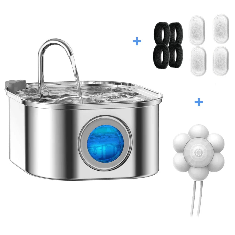 Distributeur automatique chat avec fontaine inox