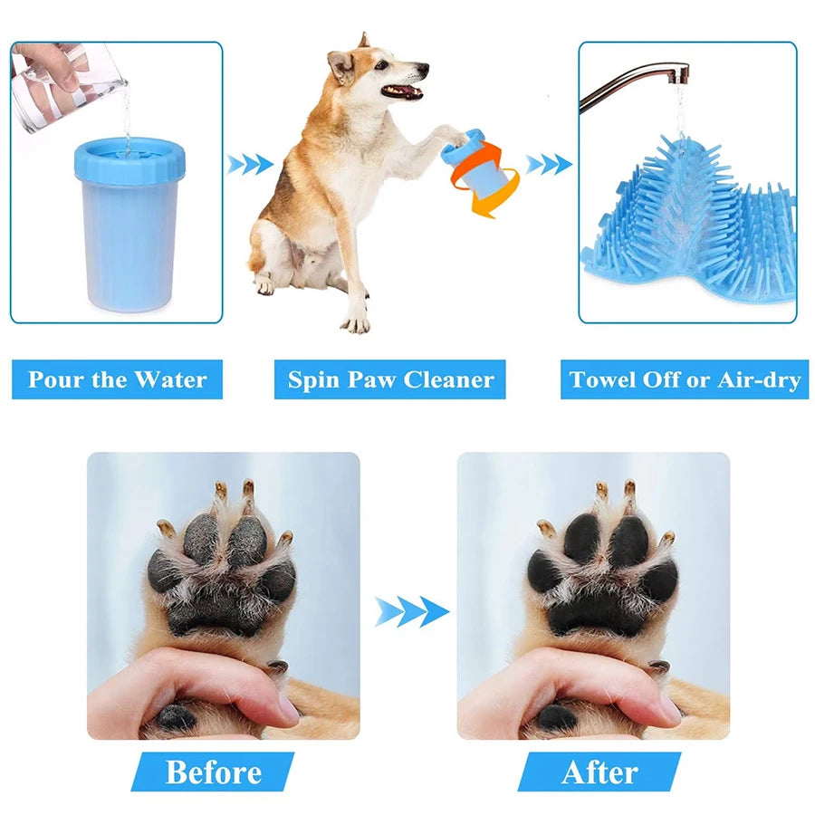 Gobelet nettoyant pour pattes de chien – Brosse silicone
