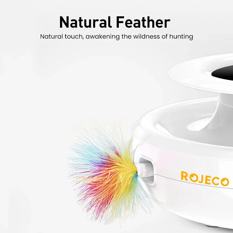 ROJECO Jouet 2 En 1 Chat Teaser Électronique Plastique