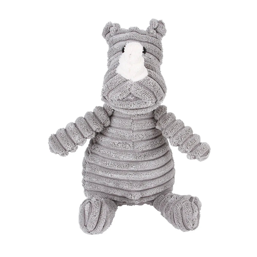 Jouet peluche sonore pour chien – Animal en corduroy
