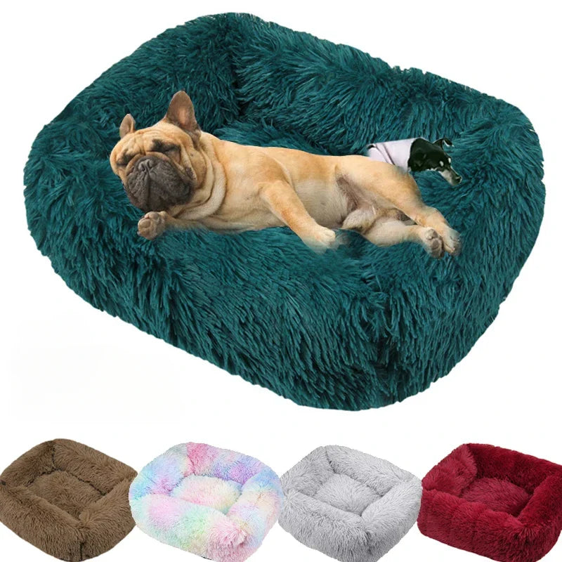 Lit pour chien carré – Peluche lavable
