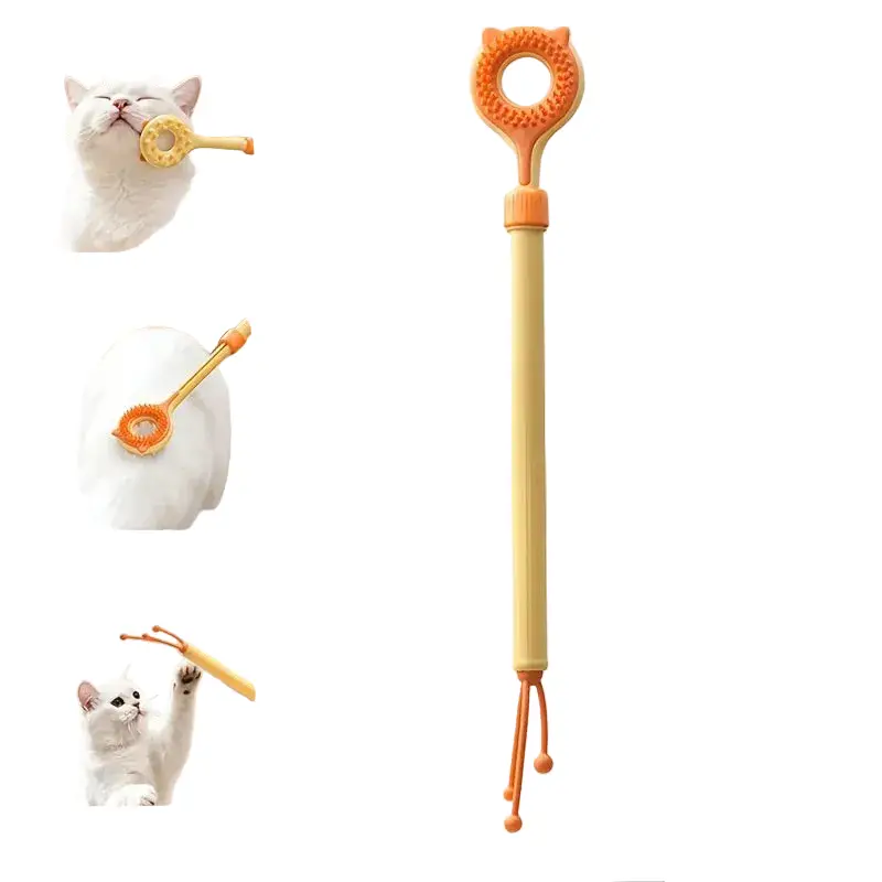 Grattoir rétractable et masseur double face pour chat