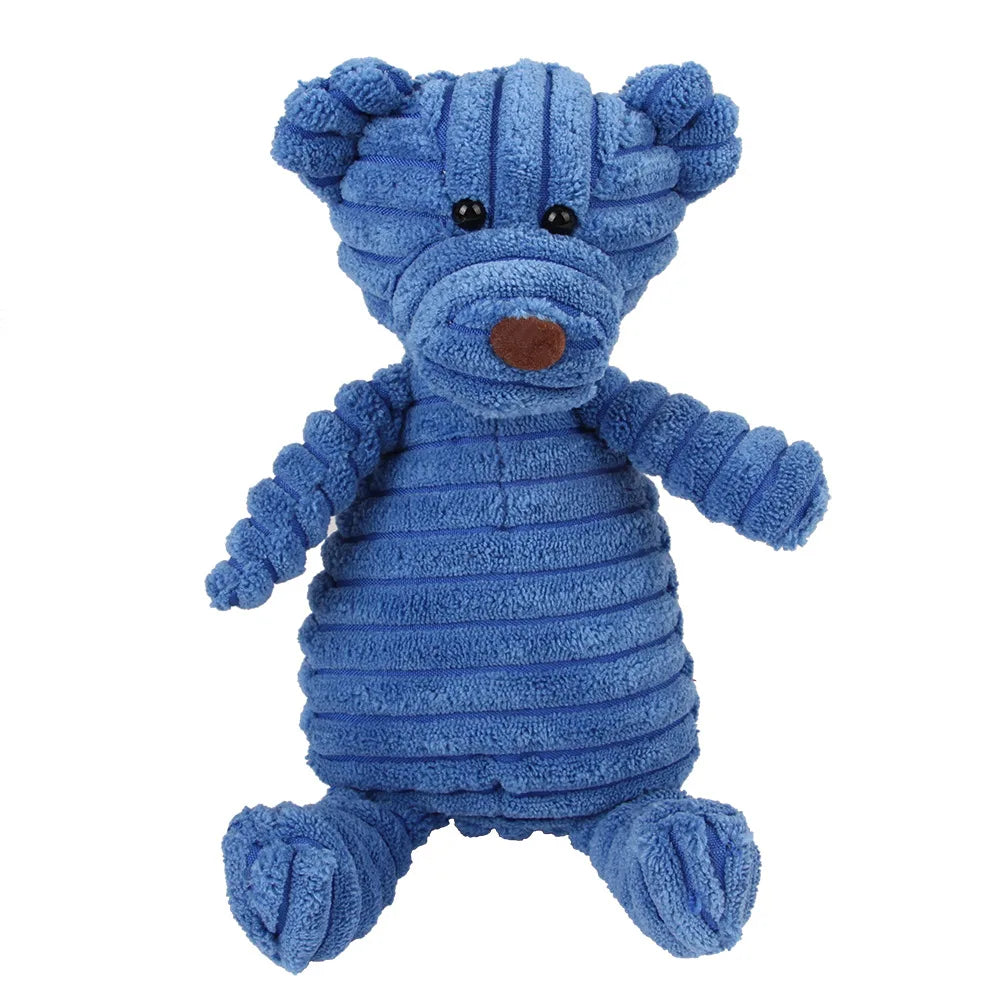 Jouet peluche sonore pour chien – Animal en corduroy