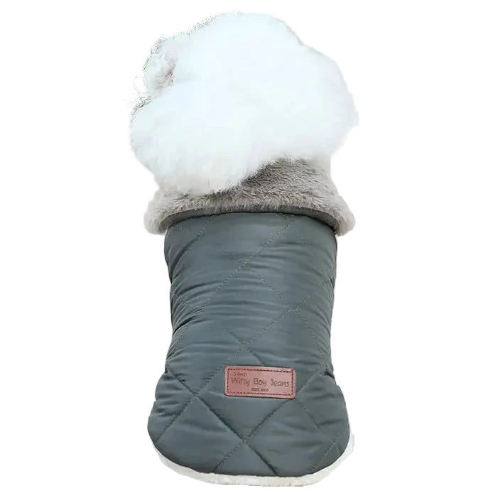Veste d’hiver pour petit chien – Col fourrure synthétique