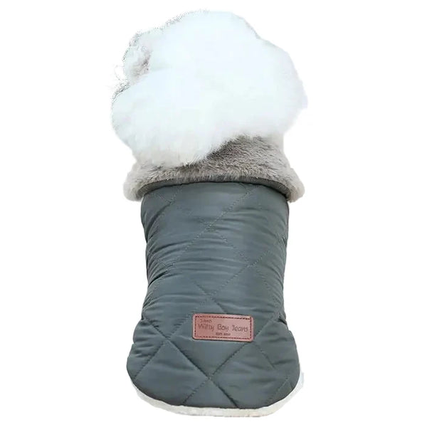 Veste d’hiver pour petit chien – Col fourrure synthétique
