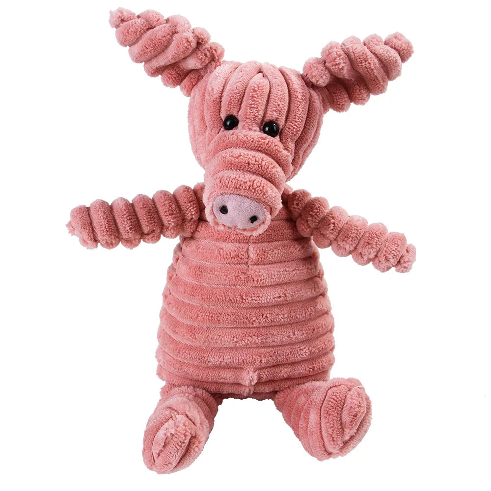 Jouet peluche sonore pour chien – Animal en corduroy