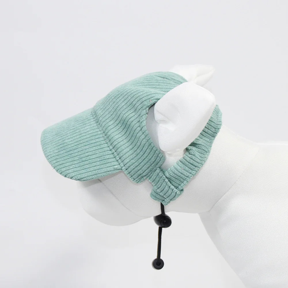 Casquette baseball pour chien en velours côtelé – Réglable