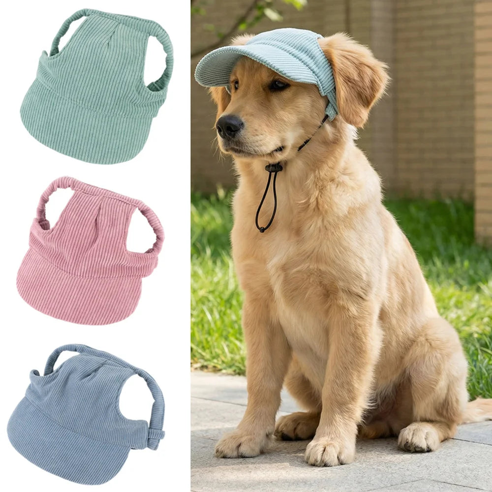 Casquette baseball pour chien en velours côtelé – Réglable