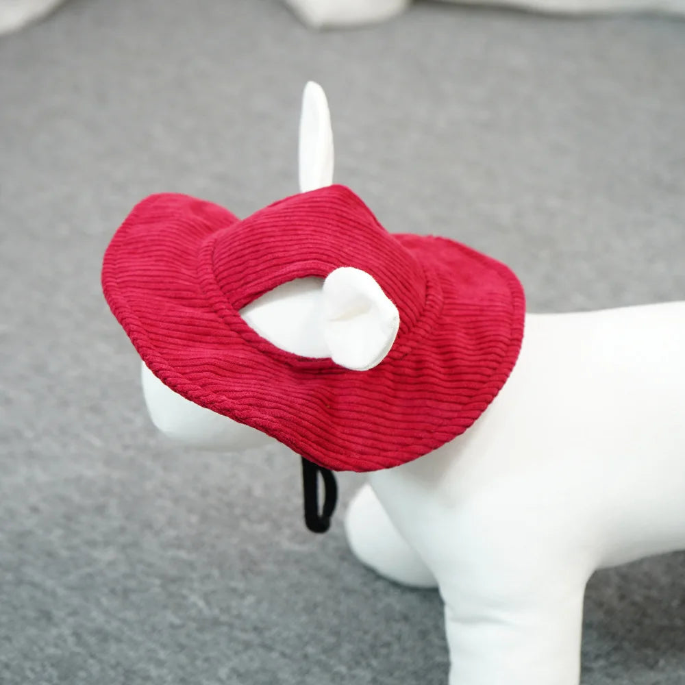 Casquette baseball pour chien en velours côtelé – Réglable