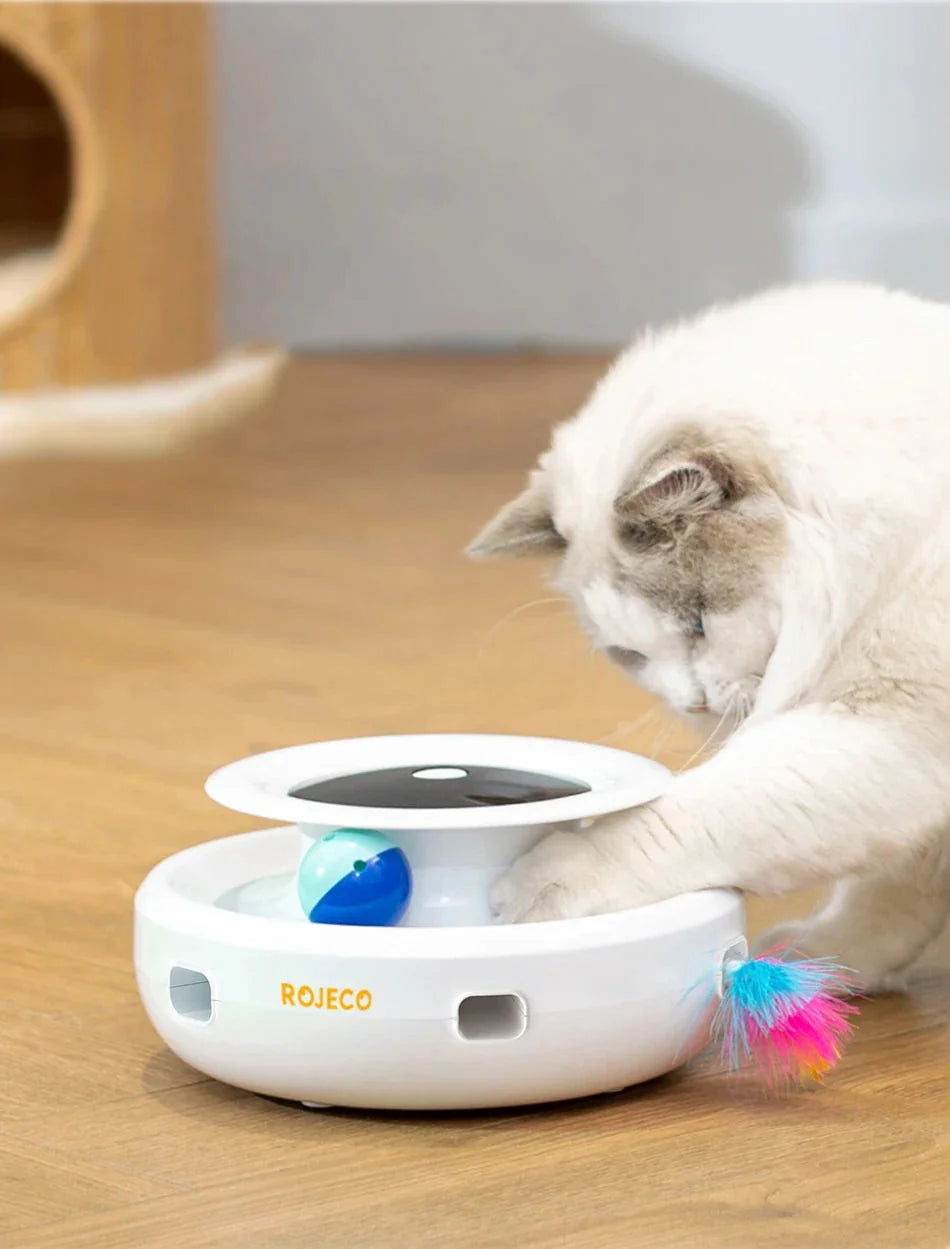 ROJECO Jouet 2 En 1 Chat Teaser Électronique Plastique