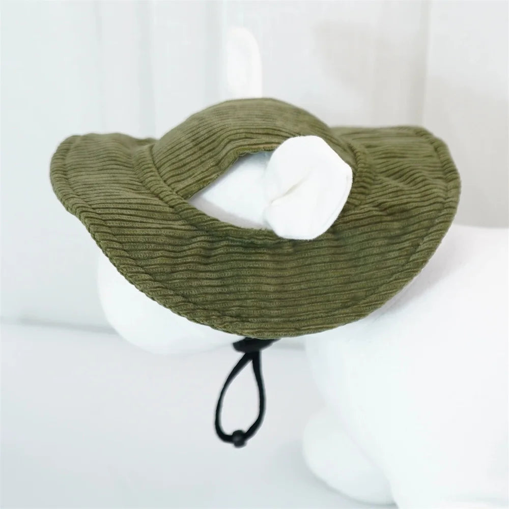 Casquette baseball pour chien en velours côtelé – Réglable