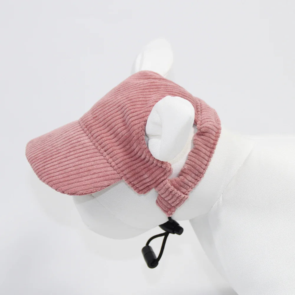 Casquette baseball pour chien en velours côtelé – Réglable