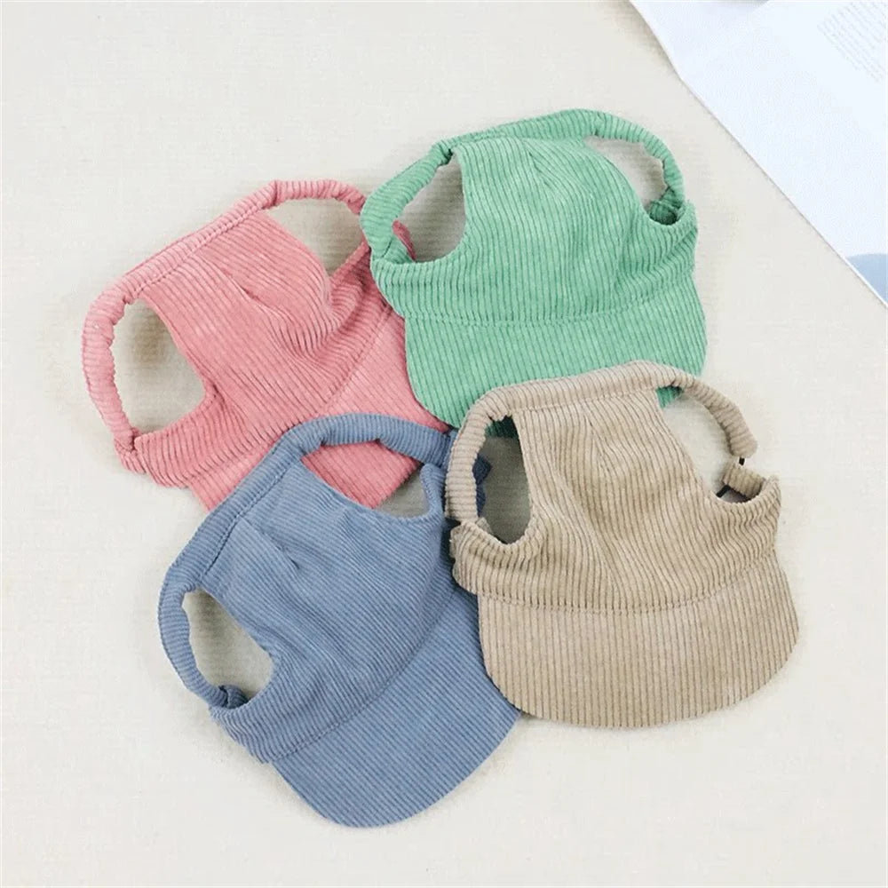 Casquette baseball pour chien en velours côtelé – Réglable