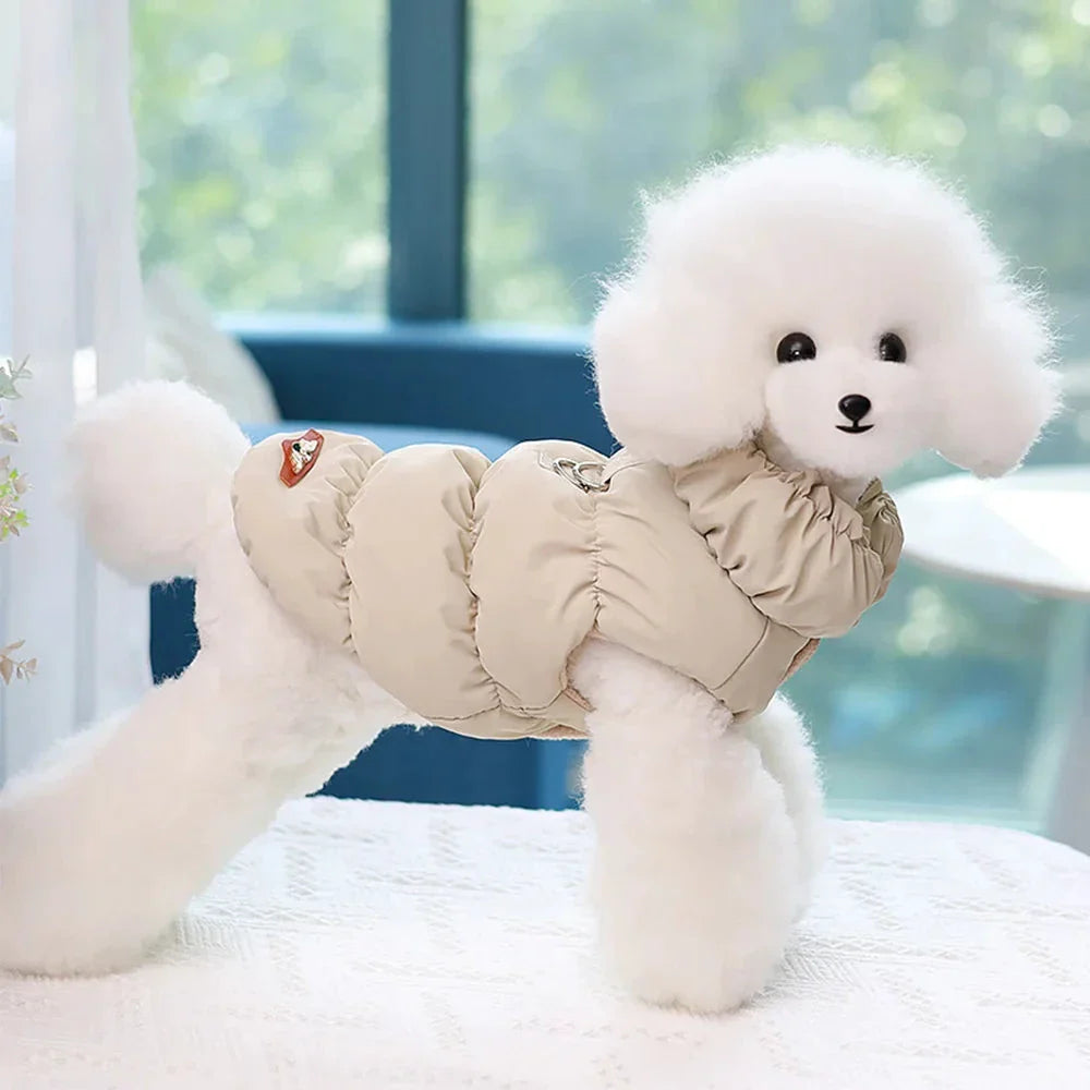 Veste Hiver Pour Chien Rembourrée Bleu Clair Taille S À XL