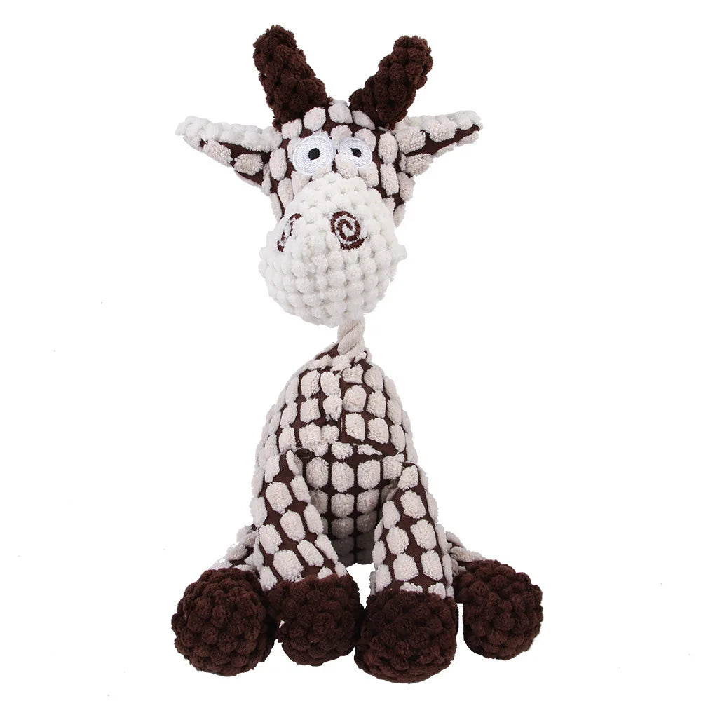 Jouet peluche sonore pour chien – Animal en corduroy