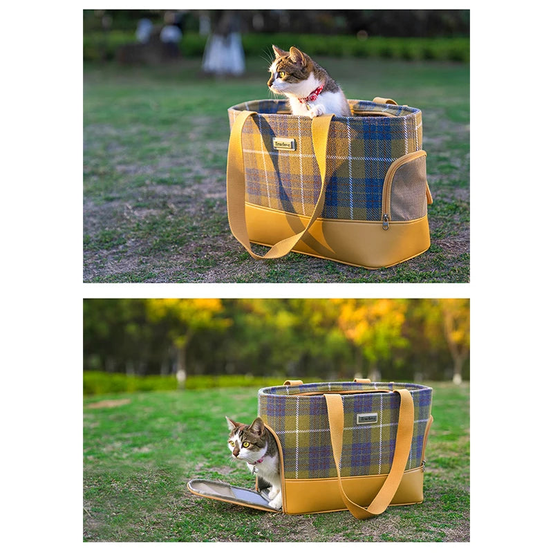 Truelove Pet Restraint Bag Travel Bags Hand Carrying Wool Fabric KAM Zipper Fashion Pet Carrier Bags for Cat Dog…