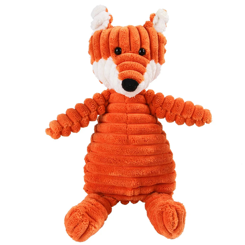 Jouet peluche sonore pour chien – Animal en corduroy
