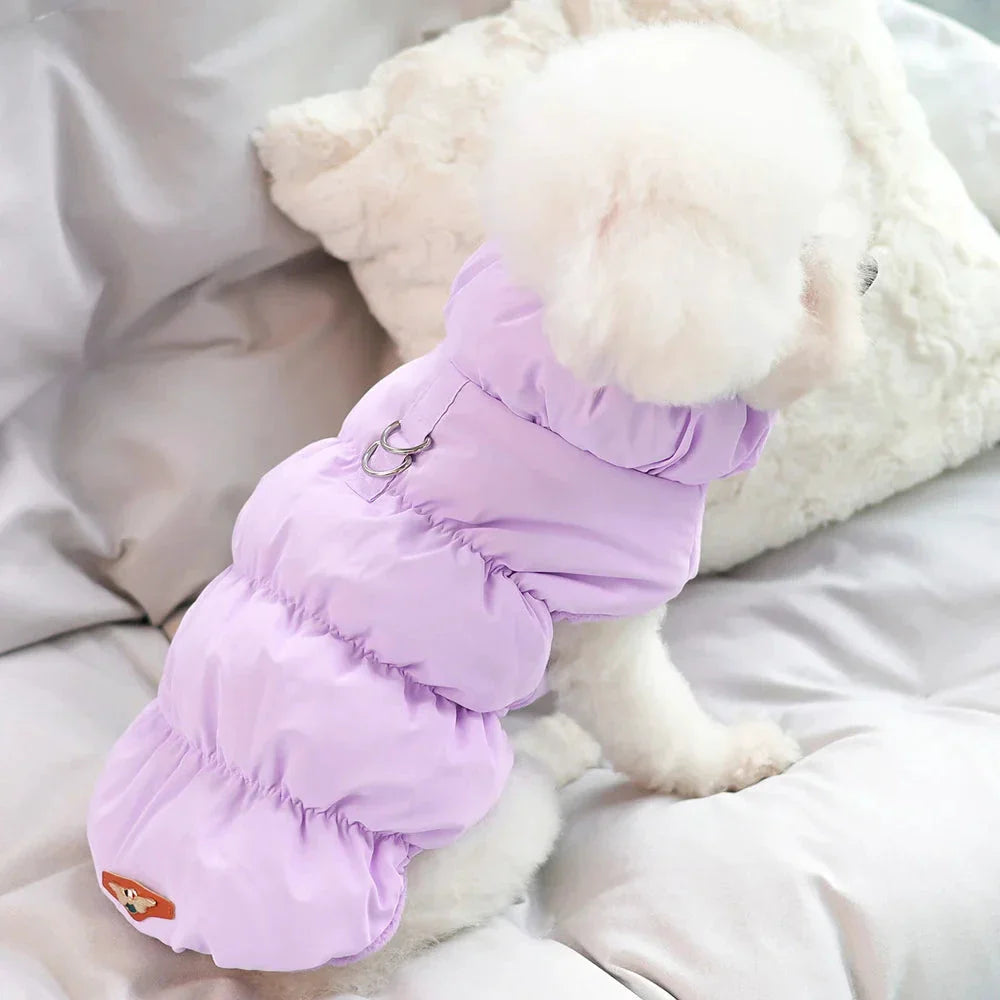 Veste Hiver Pour Chien Rembourrée Bleu Clair Taille S À XL