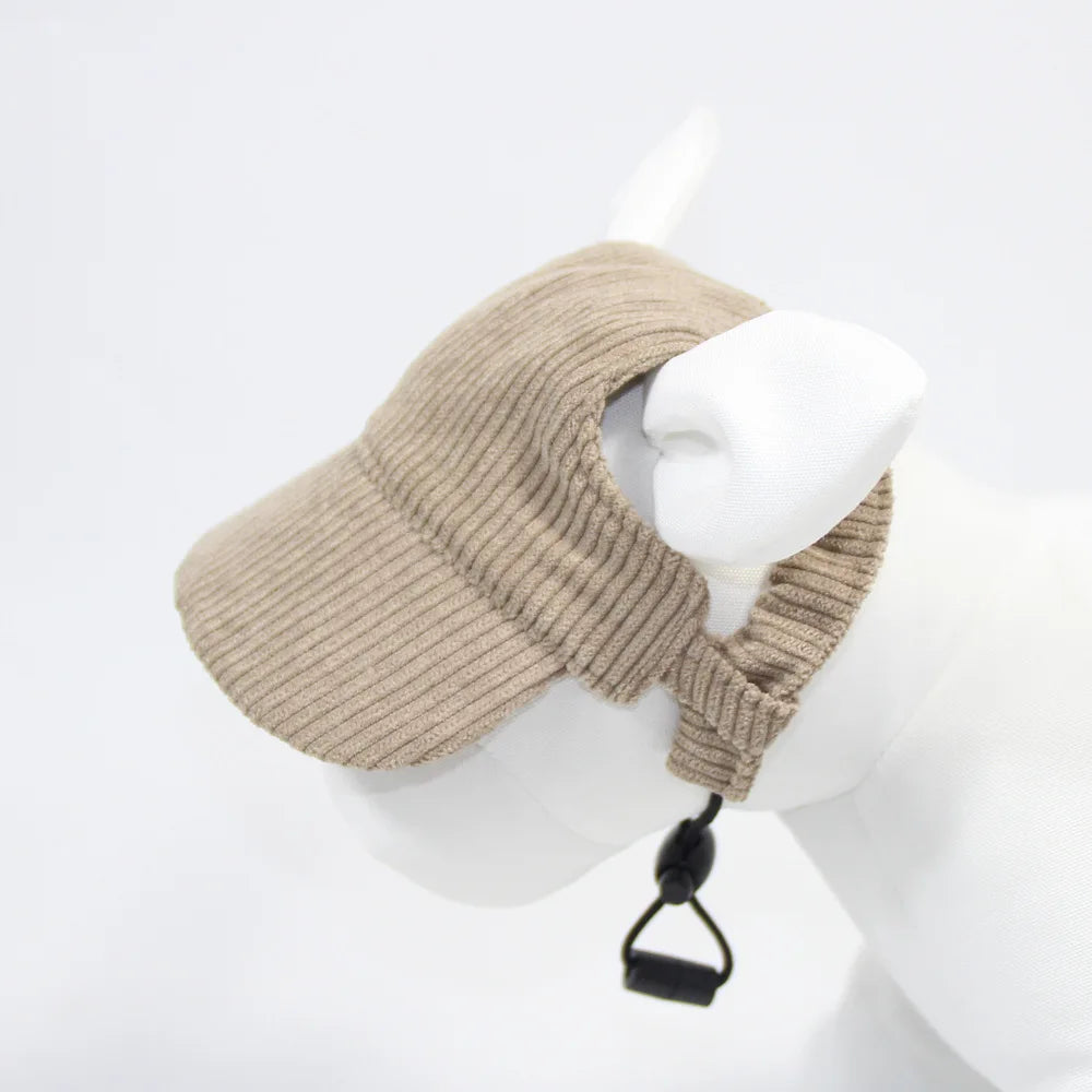 Casquette baseball pour chien en velours côtelé – Réglable