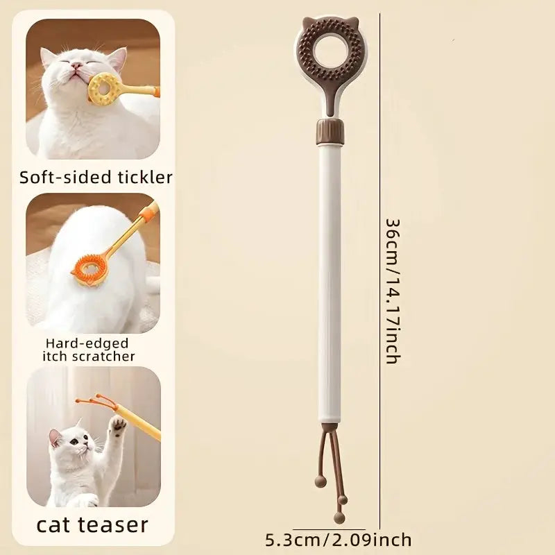 Grattoir rétractable et masseur double face pour chat