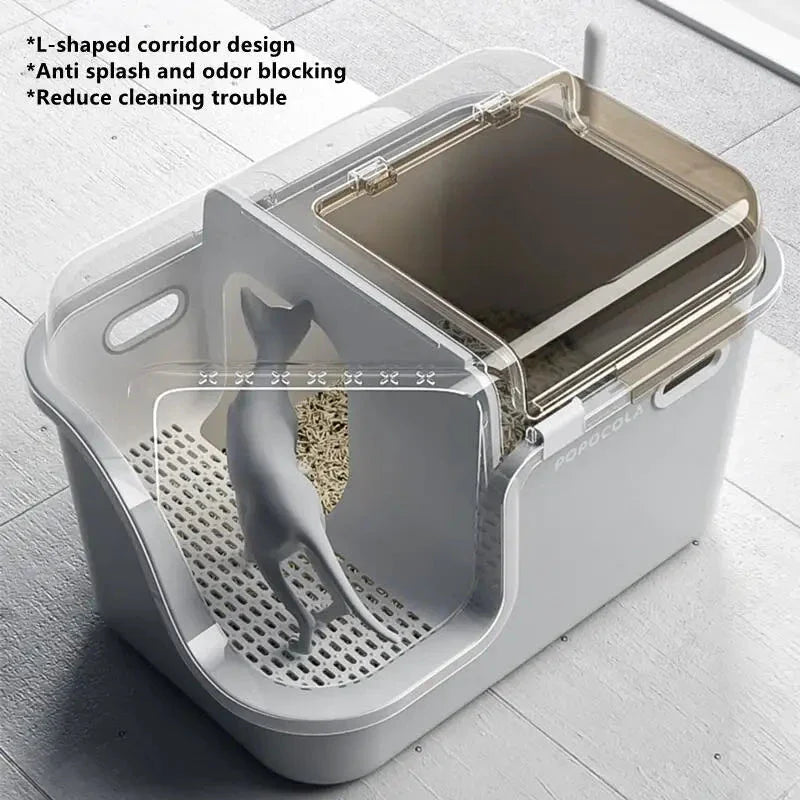 Maison de toilette XL pour chat avec couloir – 0102