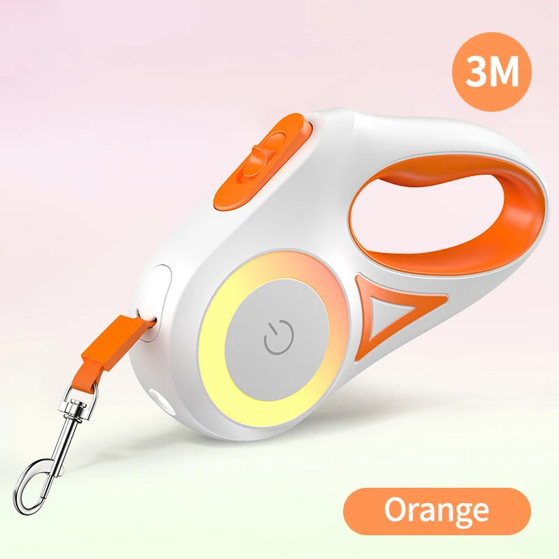 ROJECO Automatic Retractable Dog Leash LED Luminous Leading Fashion Light Straps For Dog Puppy Pet Flexi Walking…