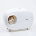 Makesure Bac À Litière Chat Plastique Durable Fermé Limité