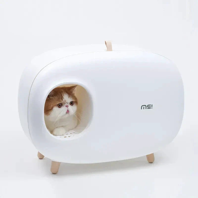 Makesure Bac À Litière Chat Plastique Durable Fermé Limité