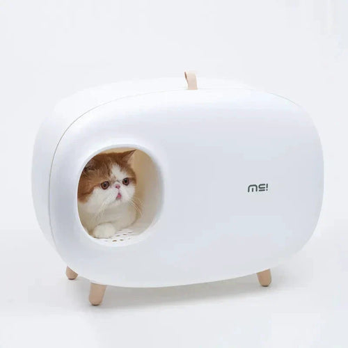 Makesure Bac À Litière Chat Plastique Durable Fermé Limité