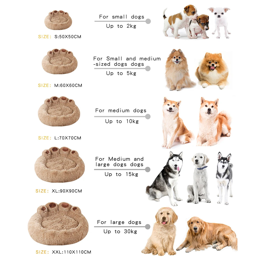 Panier moelleux pour chien – Couchage douillet toutes tailles