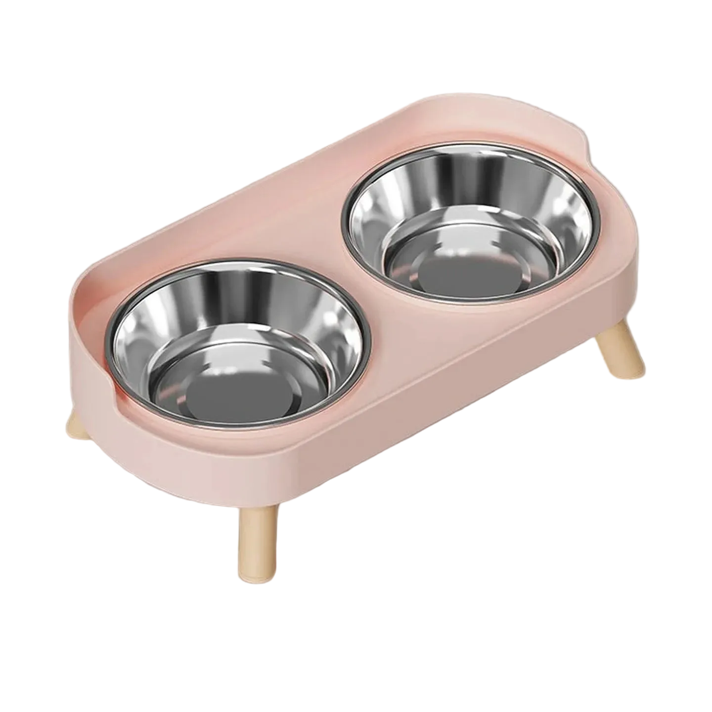 Elevated Double Stainless Steel Bowl for Dogs and Cats – Neck Support