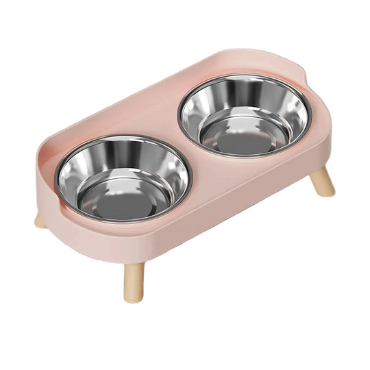 Gamelle surélevée double inox pour chien et chat | MonPluto