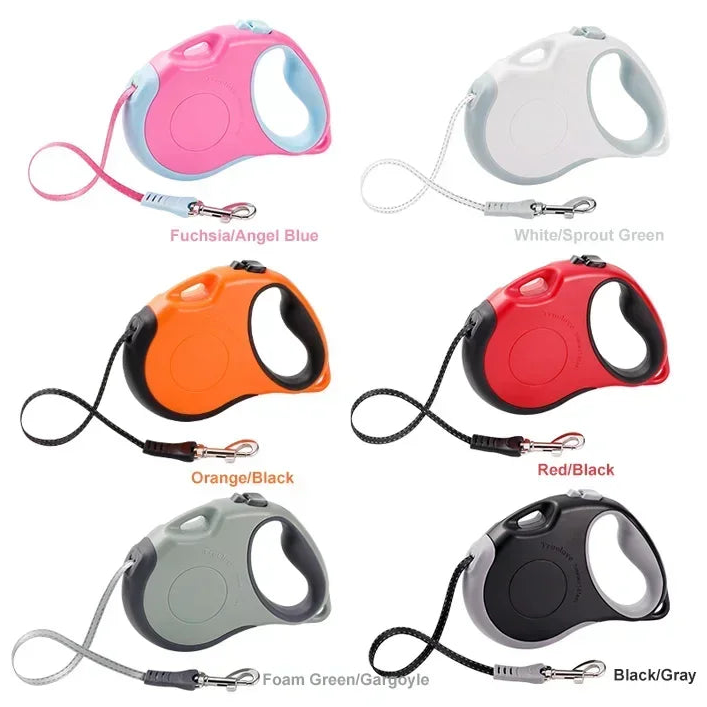 Laisse rétractable pour chien Truelove – 5 m – Ruban nylon résistant avec frein et blocage