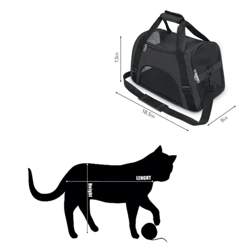 Sac de transport pour chat et chien respirant pliable