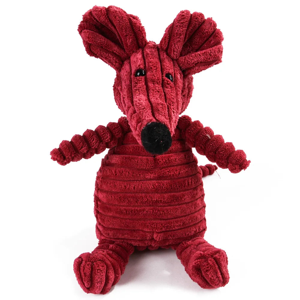Jouet peluche sonore pour chien – Animal en corduroy