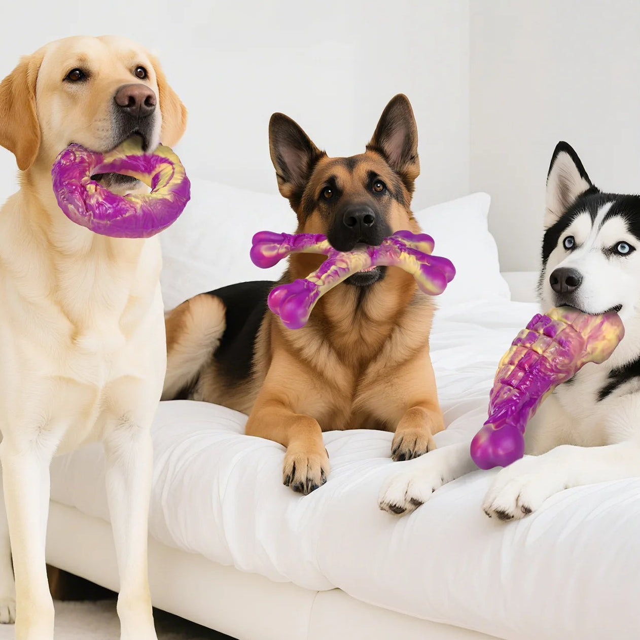 Jouet à mâcher saveur bœuf pour chien – Résistant, anti-stress