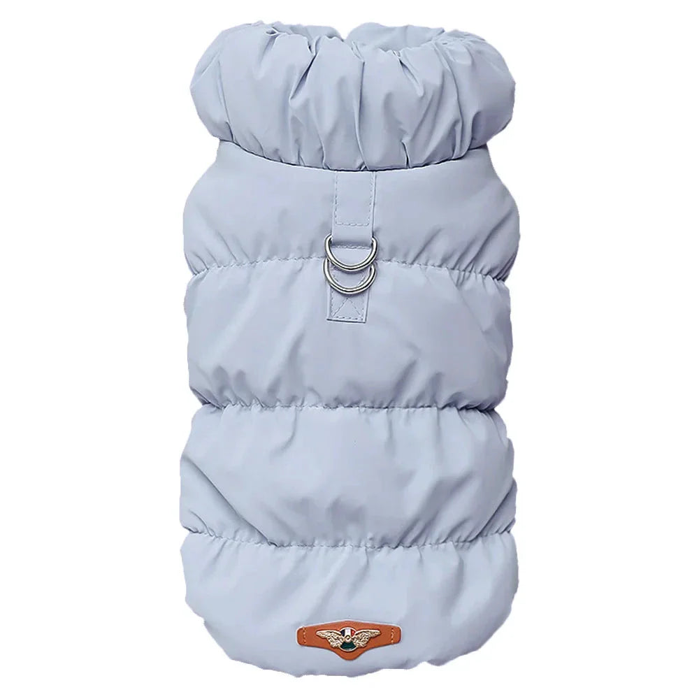 Veste Hiver Pour Chien Rembourrée Bleu Clair Taille S À XL