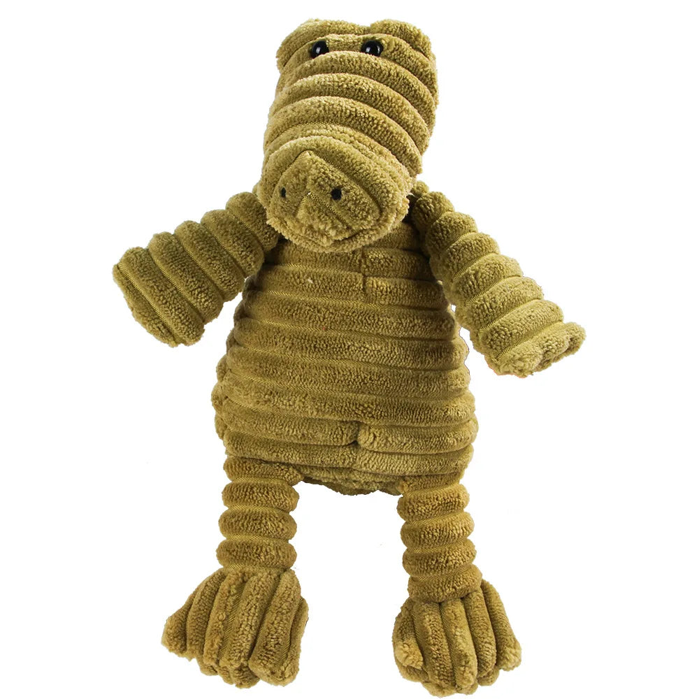 Jouet peluche sonore pour chien – Animal en corduroy